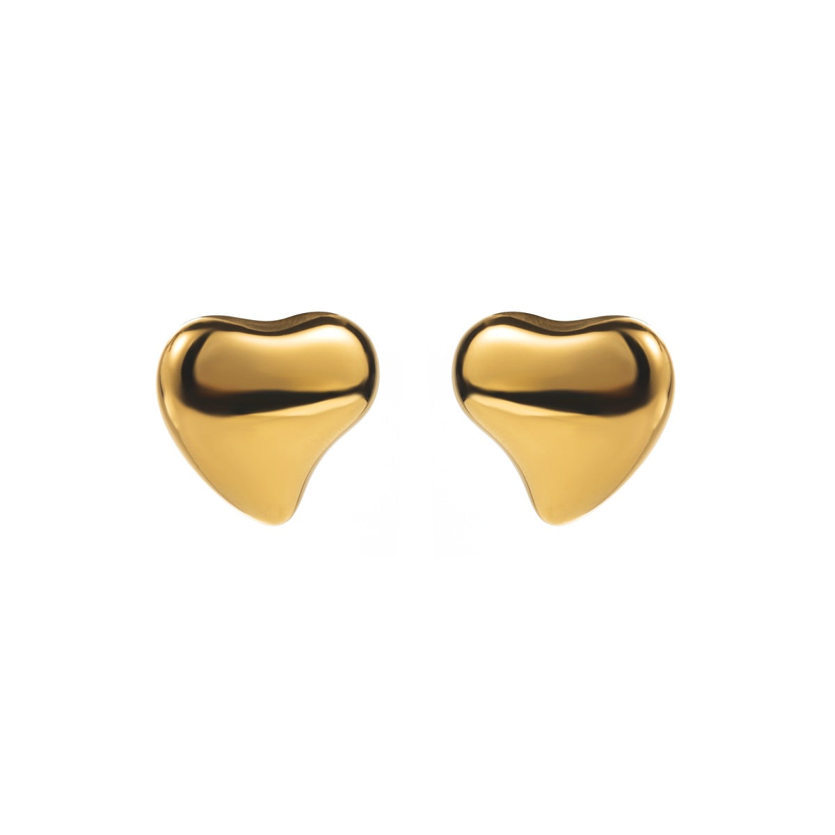 Pendientes de acero inoxidable con forma de corazón, dulces y atrevidos, con baño de oro de 18 quilates para mujer