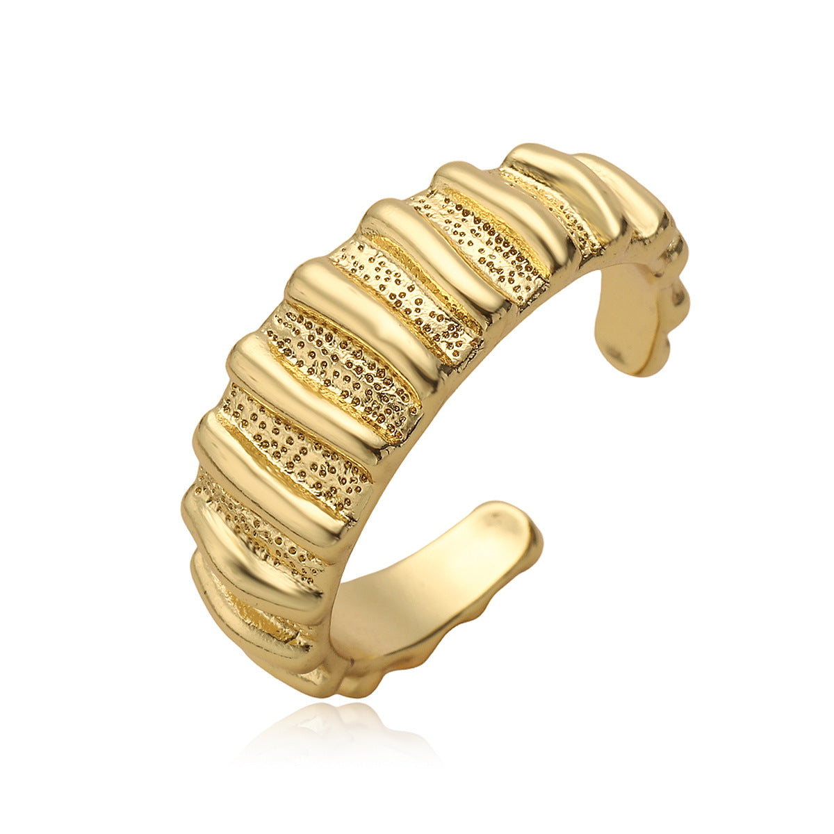 Anello aperto geometrico minimalista in rame placcato oro 18K da donna