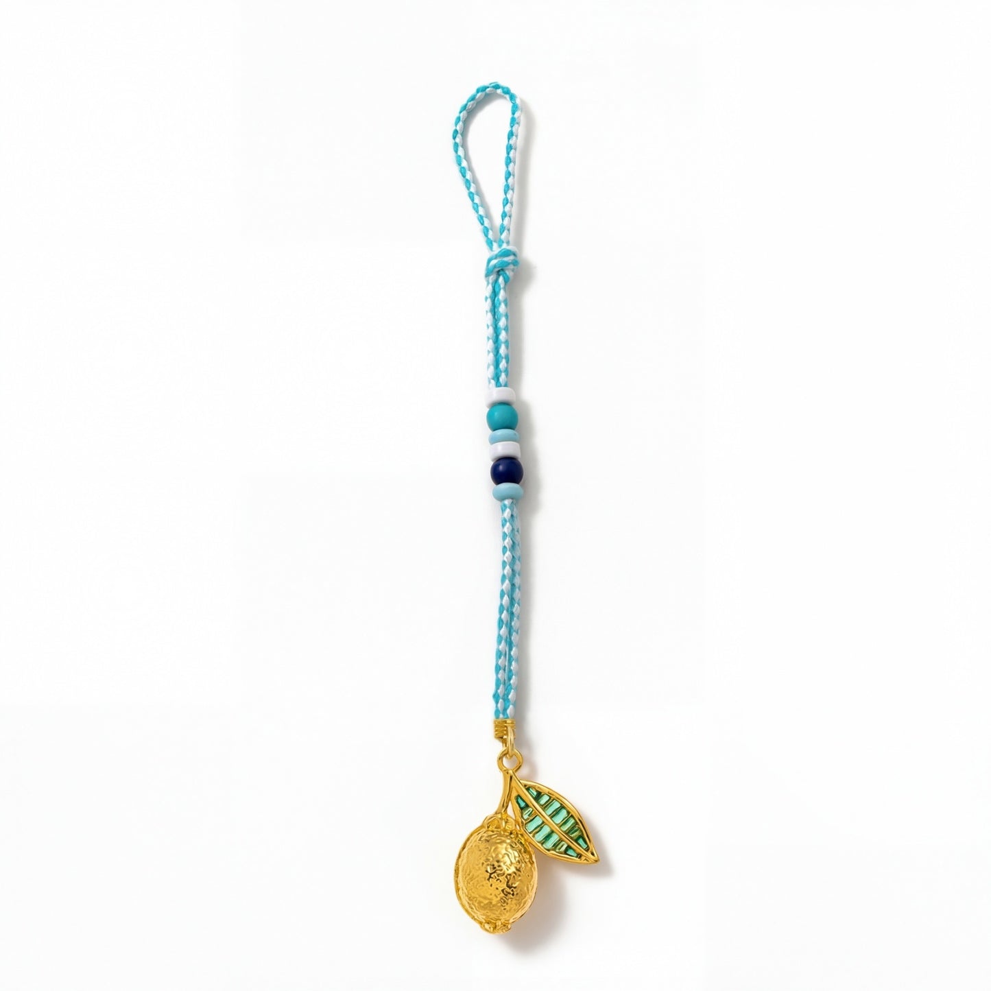 Minimalist Colorful Metal Plated Keychain with Heart Teardrop and Avocado Charms