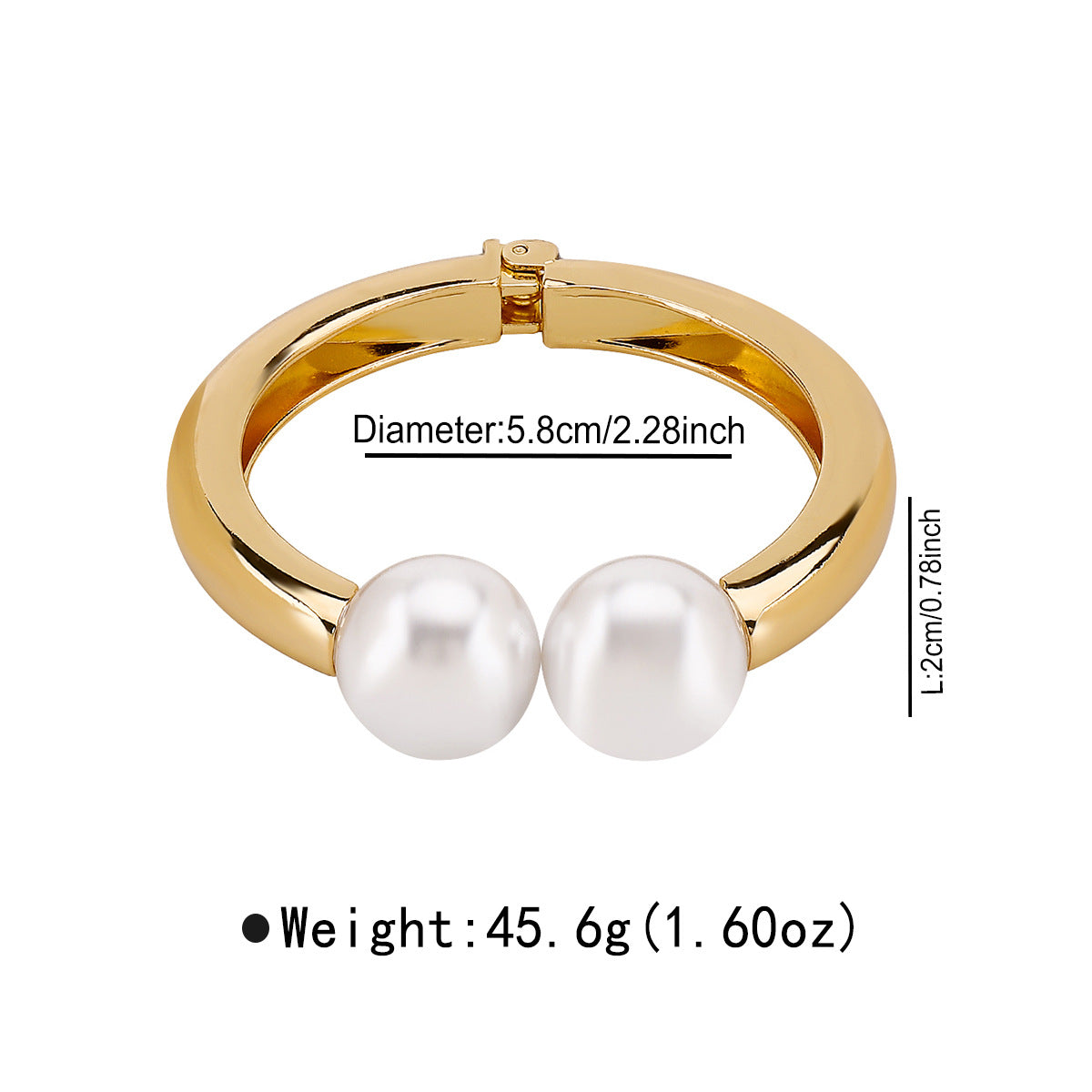 Bracciale primaverile esagerato con perle geometriche in lega con finitura galvanica da donna