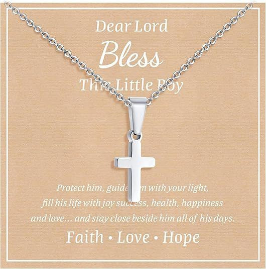 Elegant Business Geometric Cross Pendant Stainless Steel PVD Cable Chain Necklace Unisex