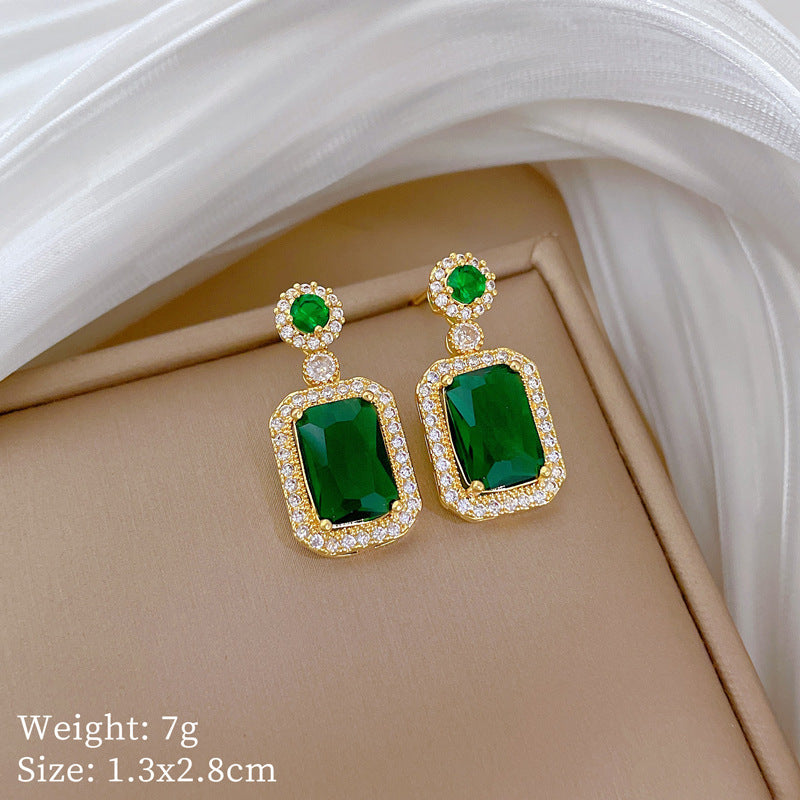 Geometric Stud Earrings for Women with Plated Copper Design, Elegant Long Tassel Drop Earrings, Sweet Style Jewelry