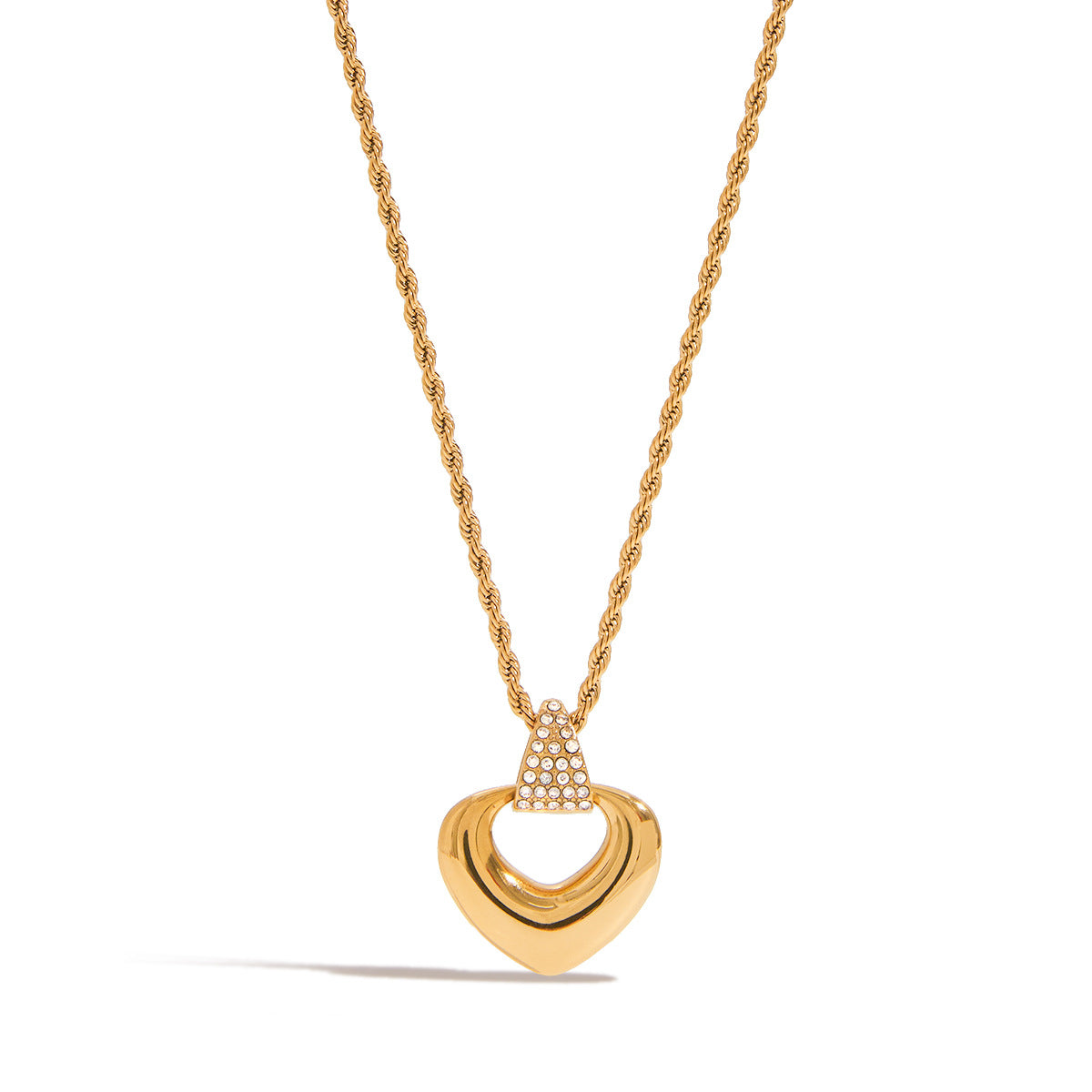 Minimalist Heart Titanium Steel Pendant Stainless Steel Necklace for Women