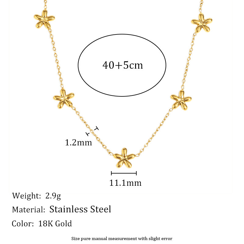 Minimalist Geometric Stainless Steel Plated 18K Gold Fine Chain Tassel Pendant Necklace for Women