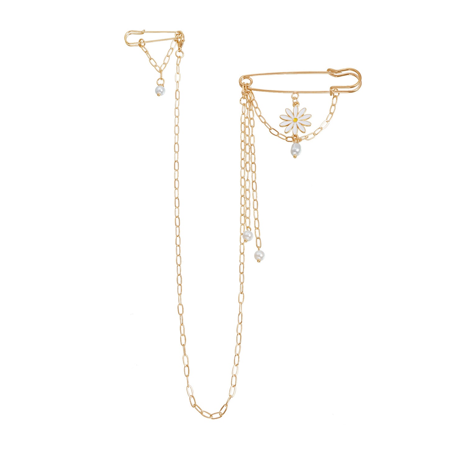 Fashionable OL Style Enamel Flower Brooch in Alloy with Geometric Shape for Women