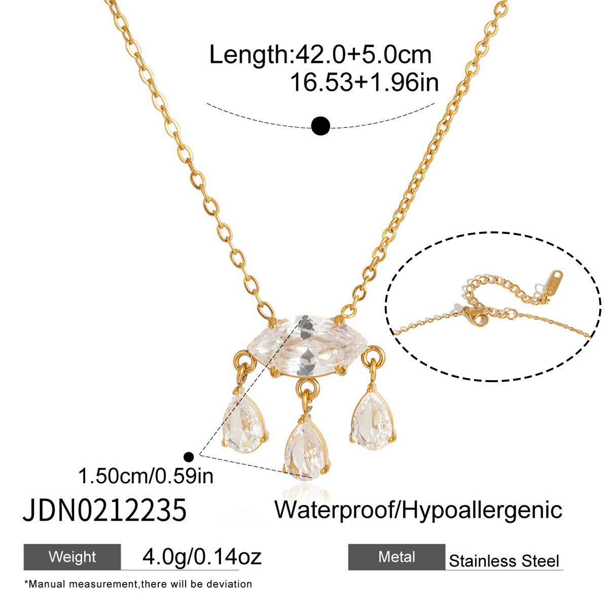 Minimalist Elegant Geometric Stainless Steel PVD Cubic Zirconia Earrings for Women