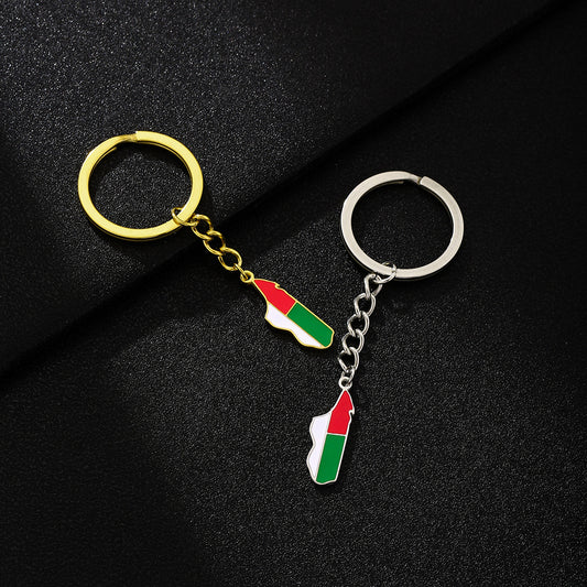Vintage Ethnic Style Stainless Steel Enamel Keychain Pendant with Madagascar-Inspired Design
