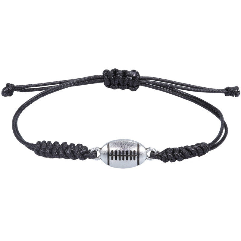 Unisex Geometric Alloy Sports Ball Woven Bracelet