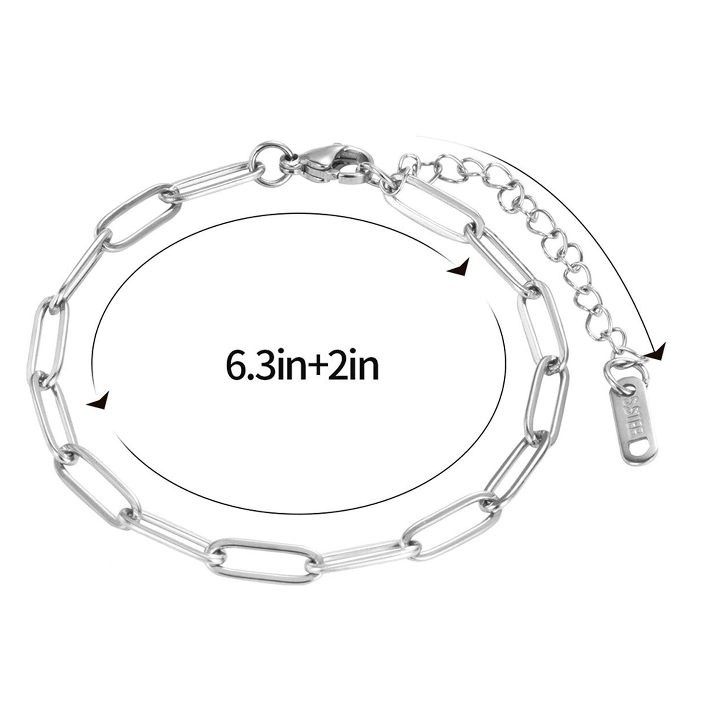 Punk Hip-hop Geometric Rose Gold Plated Titanium Steel Bracelet for Women
