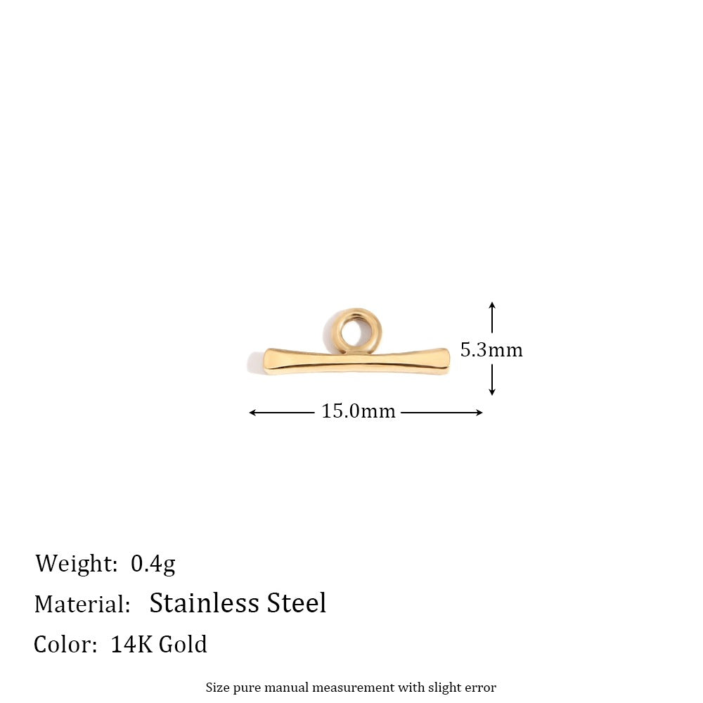 Minimalist Geometric Pendant with 14K Gold Plated Stainless Steel Round Heart Shape and Greek Key Pattern for DIY Jewelry Making