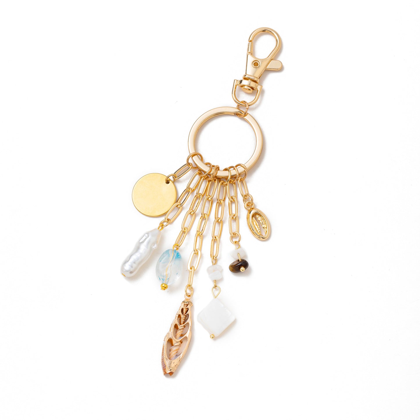 Minimalist Geometric Striped Gold Plated Brass Charm Bar for Bag Keychain DIY Pendant