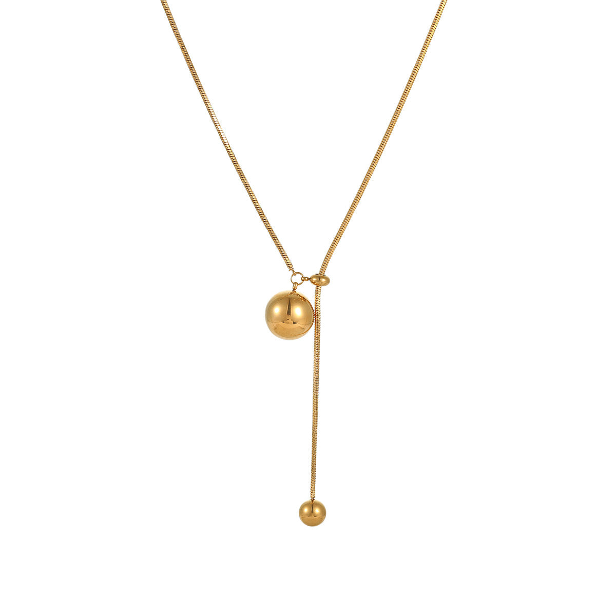 Collar con colgante geométrico minimalista de acero inoxidable con borla y cadena de serpiente para mujer