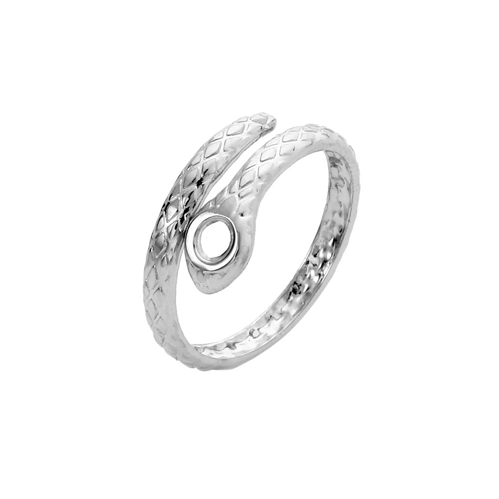 Minimalist Geometric Round Hollow Plated Titanium Steel Open Ring for Unisex