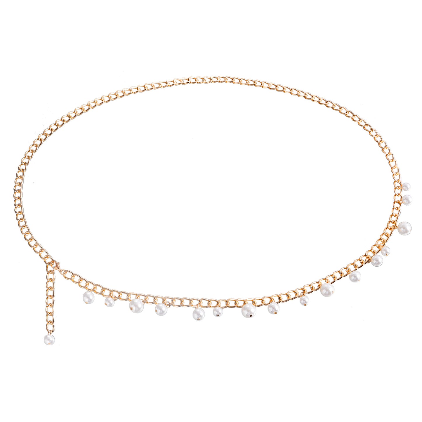 Minimalist Casual Punk Metal Body Chain with Imitation Pearl and Tassel for Women