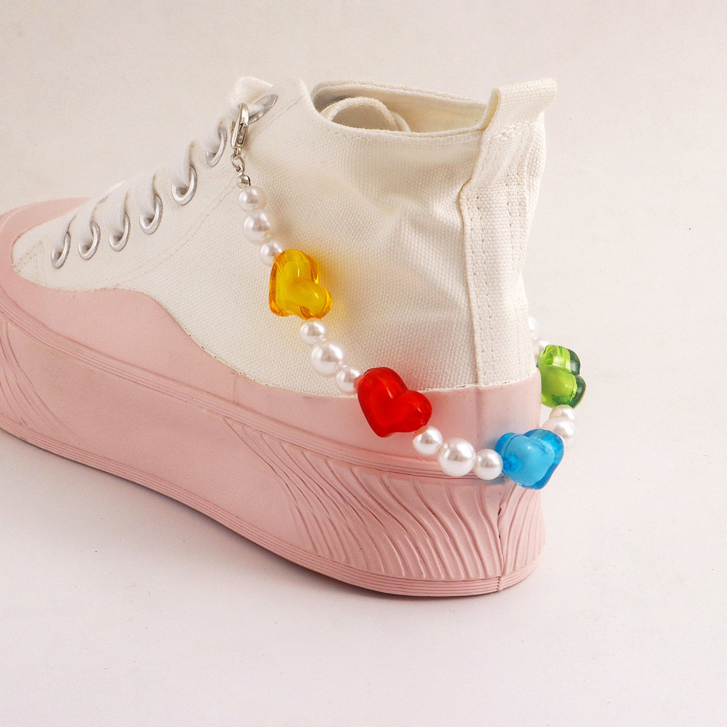 Geometric Heart-Shaped Alloy Anklet for Women with Ethnic Style and Colorful Accent Design