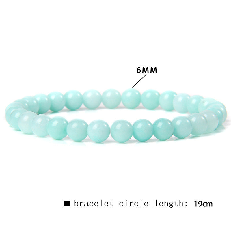 Elegant Casual Geometric Natural Agate Beaded Bracelet Unisex 6mm