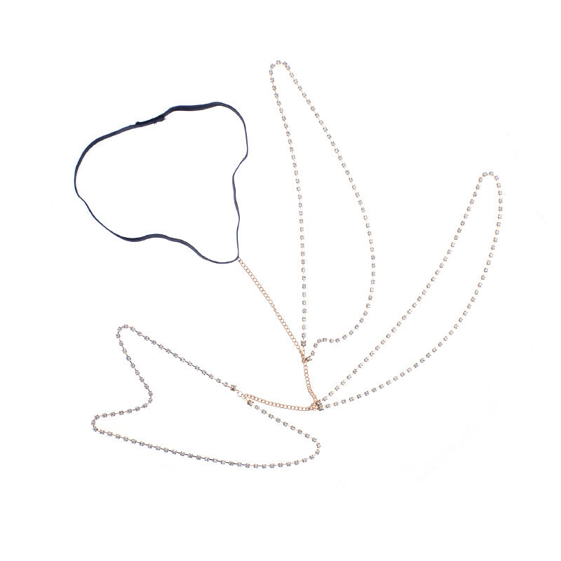 Cavigliera a Strati da Donna, Stile Western Geometrico con Intarsi in Lega e Gemme Artificiali