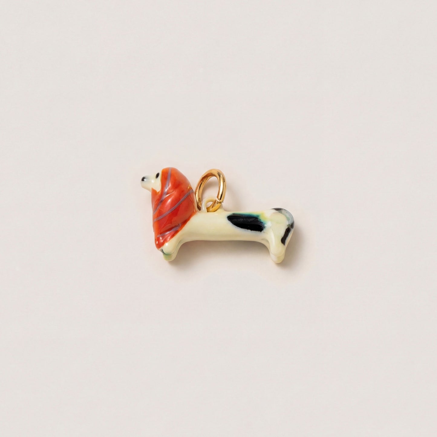 Vintage 18K Gold Plated Brass Animal Mushroom Drip Oil Charm Bar