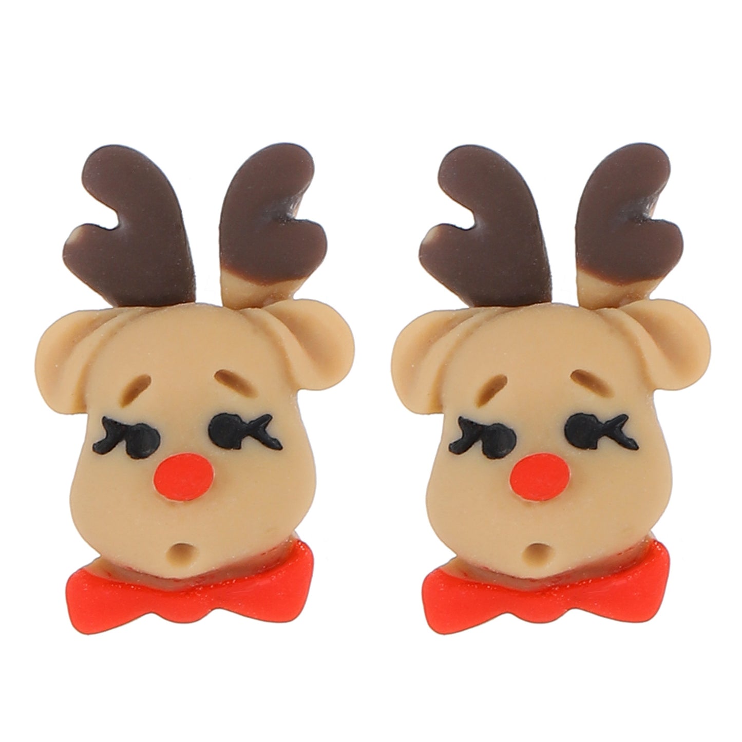 Aretes de resina con diseño de Árbol de Navidad, Papá Noel, Campana, Guantes, Botas y Reno con acabado chapado, para mujer