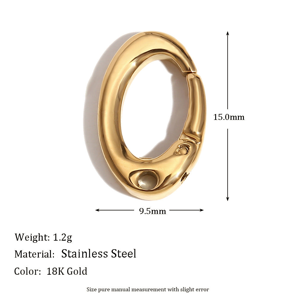 Ciondolo da Donna a Bottone Geometrico Minimalista in Acciaio Inossidabile con Placcatura in Oro 18K