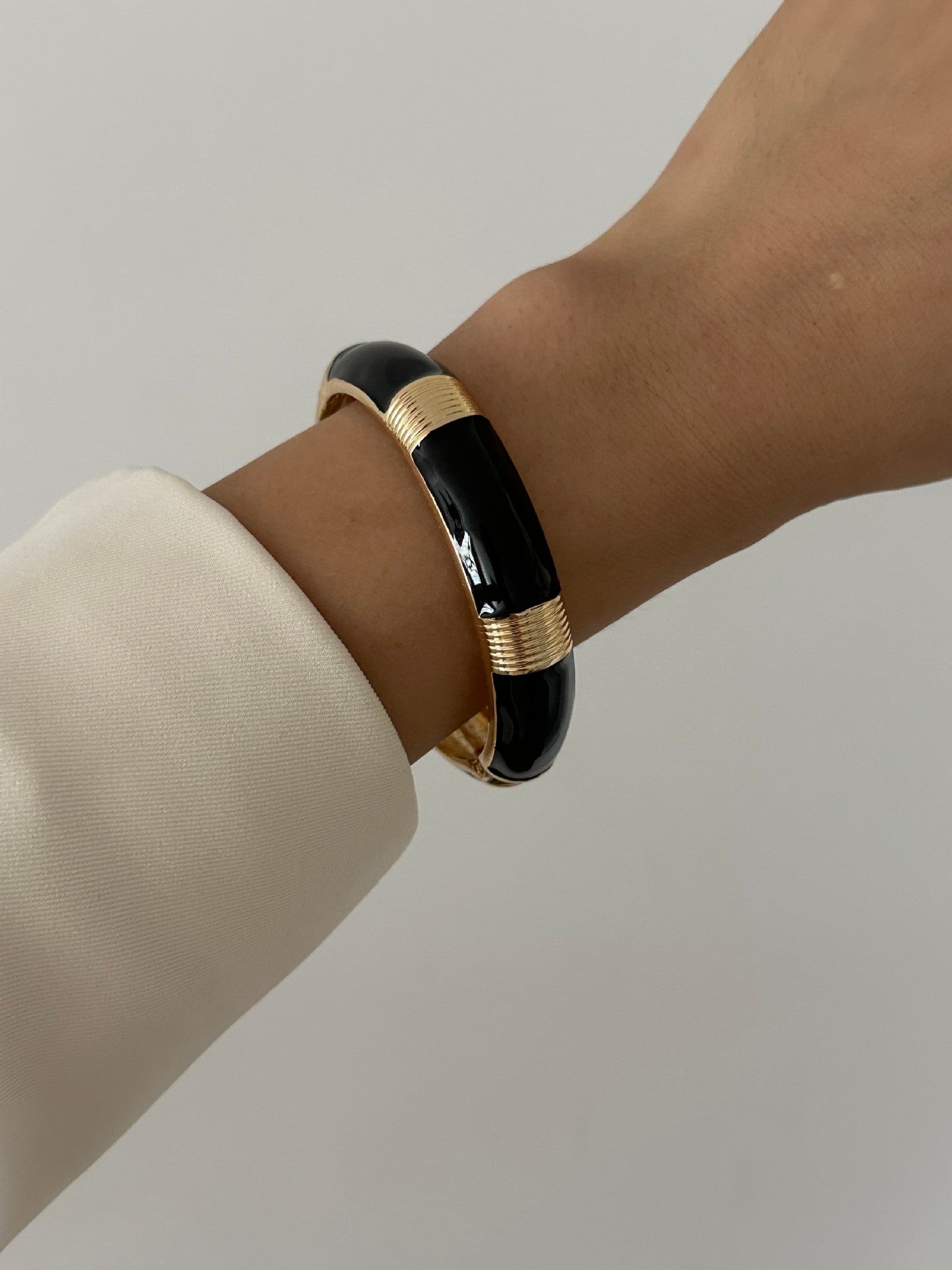 Pulsera Abierta de Puño con Nudo de Bambú de Aleación Geométrica, de Goteo de Aceite, de Lujo Vintage