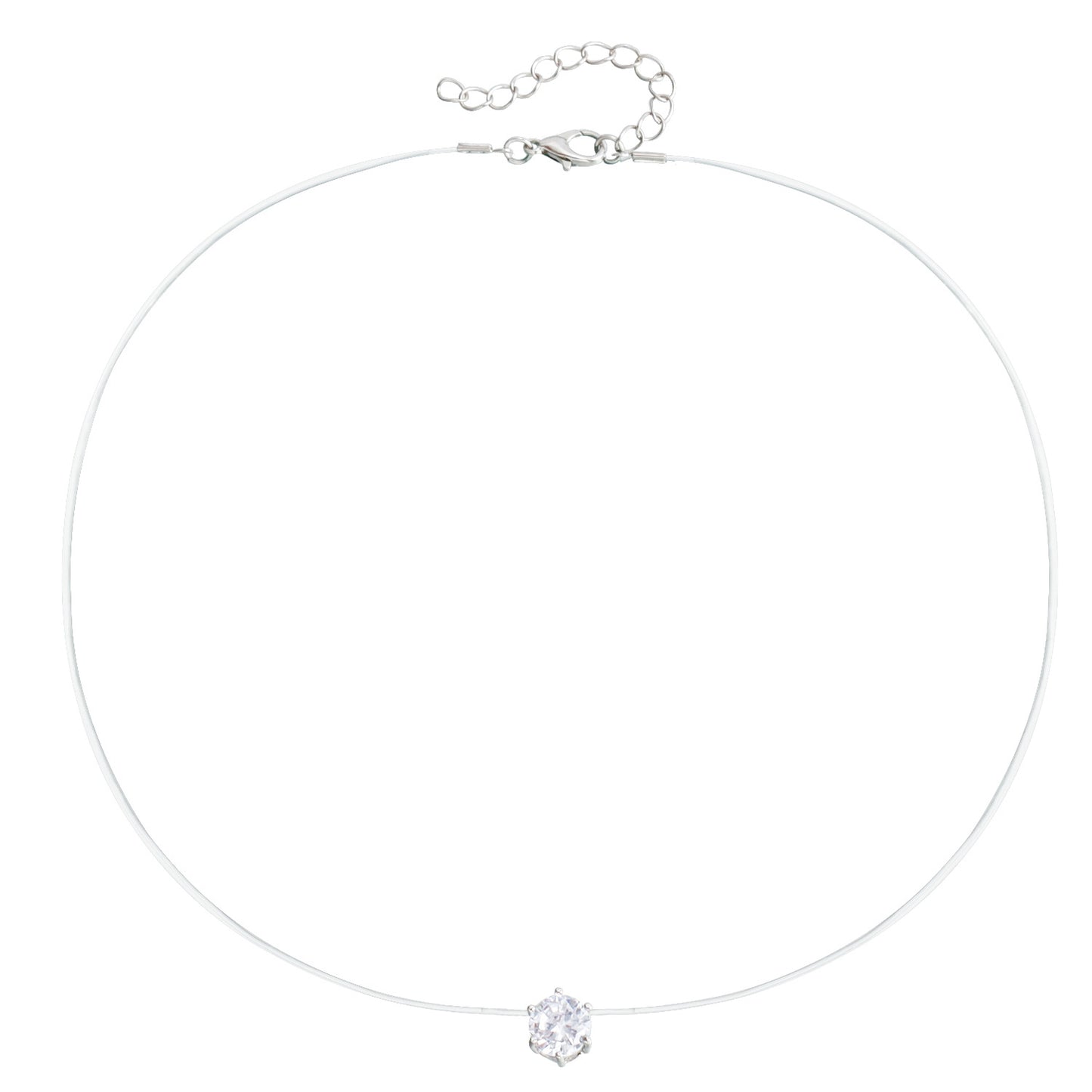 Minimalist Geometric Alloy Necklace with Clear Crystal and Cubic Zirconia Inlay for Women