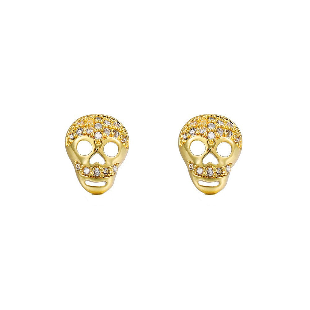 16K Gold Plated Brass Geometric Round Floral Earrings with Micro-set Cubic Zirconia and 925 Sterling Silver Posts