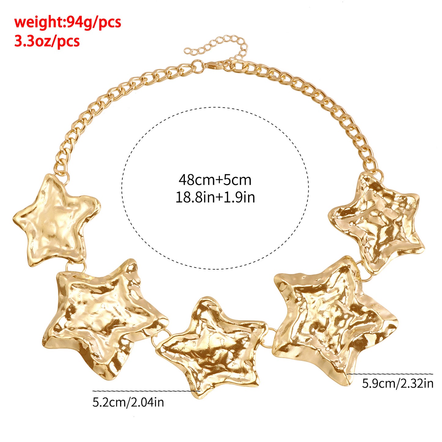 Fashionable Star-Shaped Alloy Necklace with Electroplated Finish for Women Locket Chain