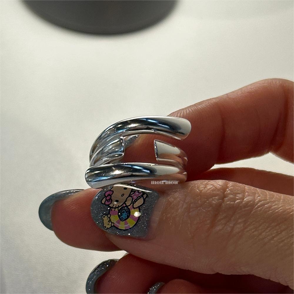 Minimalist S925 Sterling Silver Line Ring with Bowknot Detail for Women