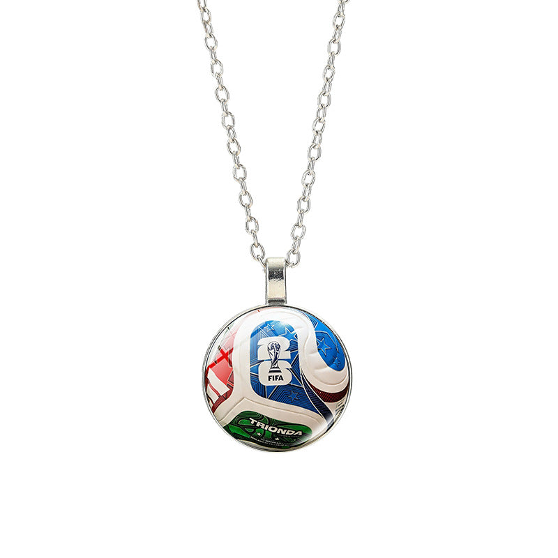 Collana Unisex Casual con Pendente Rotondo Geometrico in Cristallo, Placcato in Lega, con Catena a Cavo