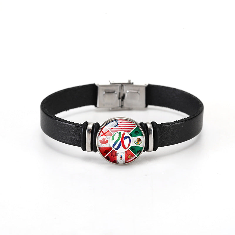 Casual Geometric Plated Leather Bracelet Unisex