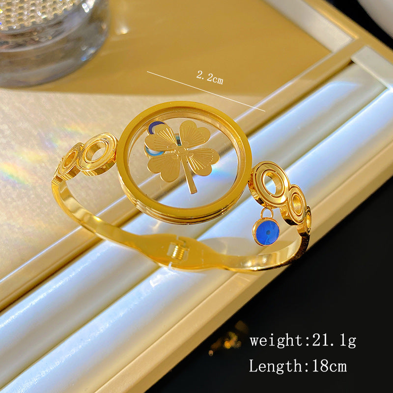 Vintage Round Geometric Plated Titanium Steel Bracelet