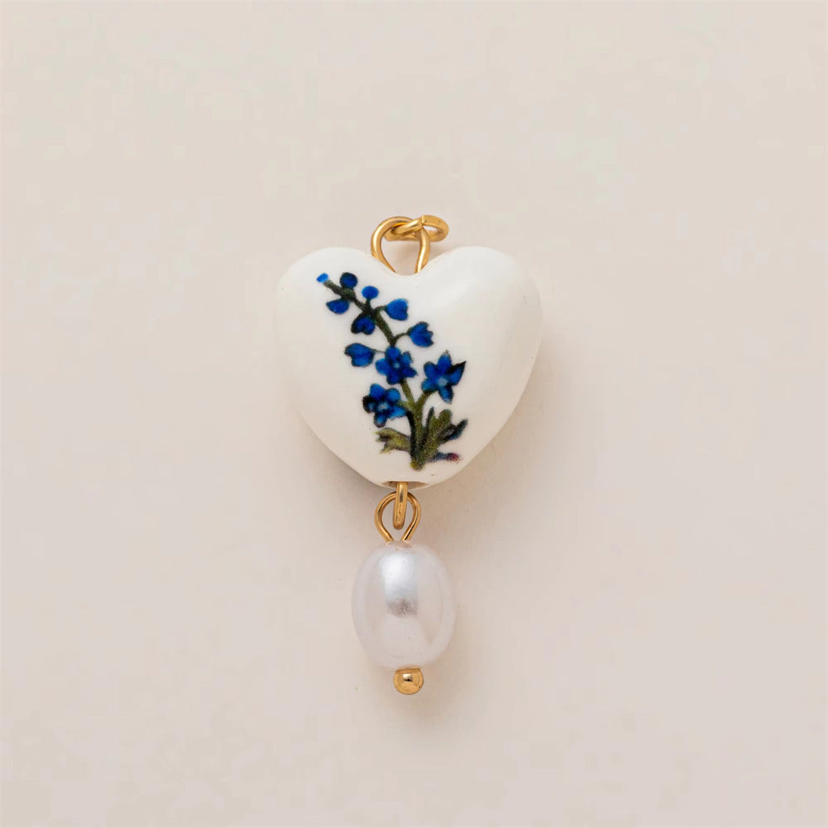 Minimalist Floral Pattern Brass PVD Plated DIY Charm Bar Pendant