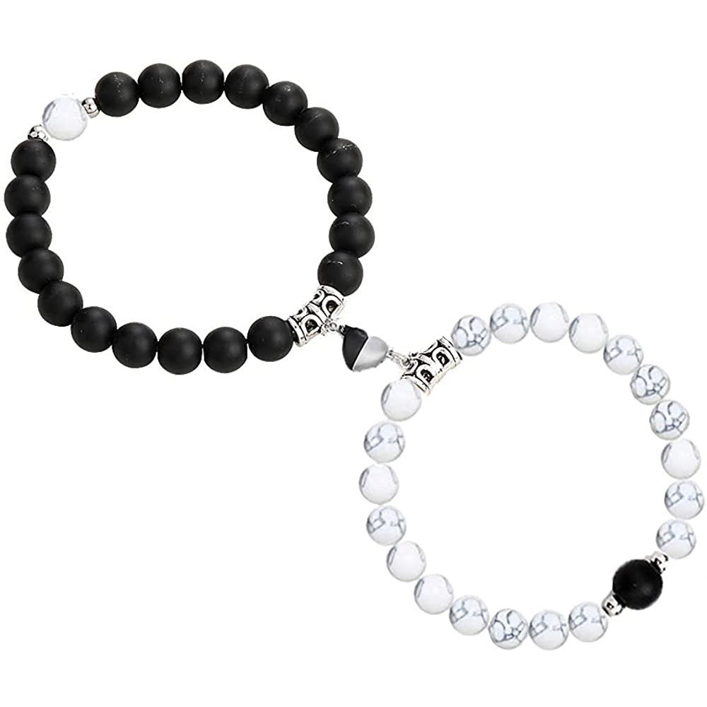 Matte Alloy Heart Geometric Bracelet with Turquoise Crystal Inlay Unisex Magnetic Jewelry