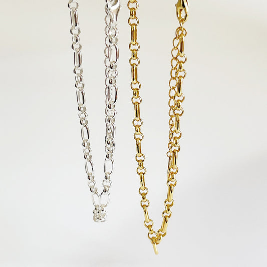 Collana Girocollo Minimalista in Argento Sterling 925 con Catena a Maglia Tonda Geometrica