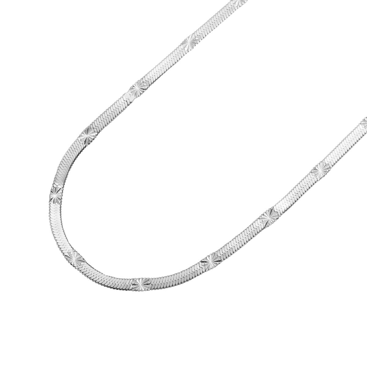 Collar minimalista de cadena de serpiente de acero de titanio en forma de U con diseño de hoja en relieve para mujeres y hombres