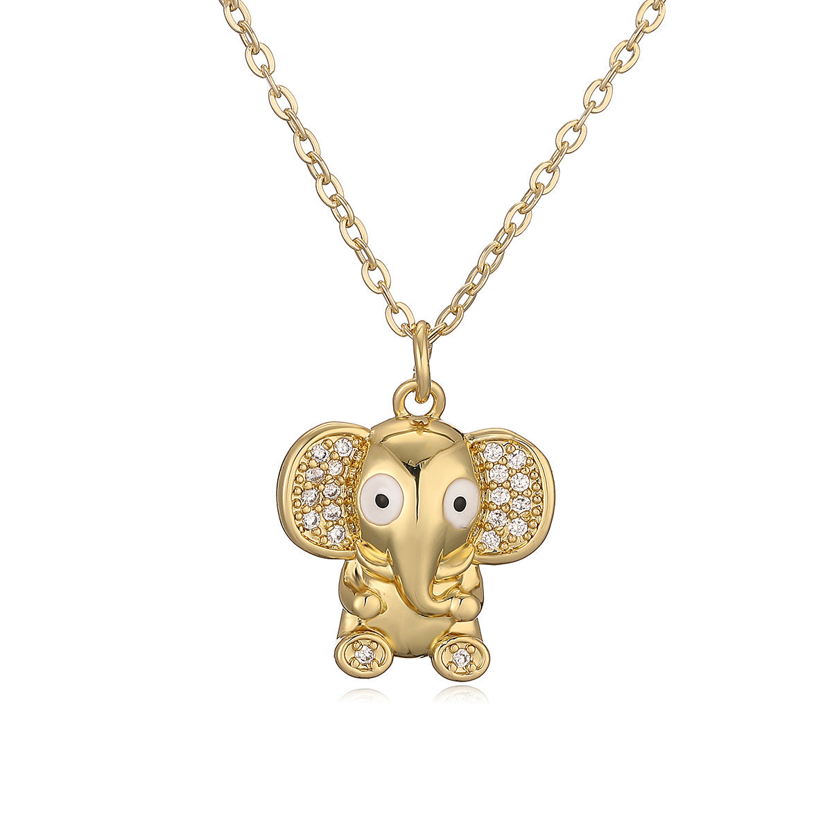 Minimalist Elephant Tree of Life Heart Pendant Necklace for Women with Copper Chain
