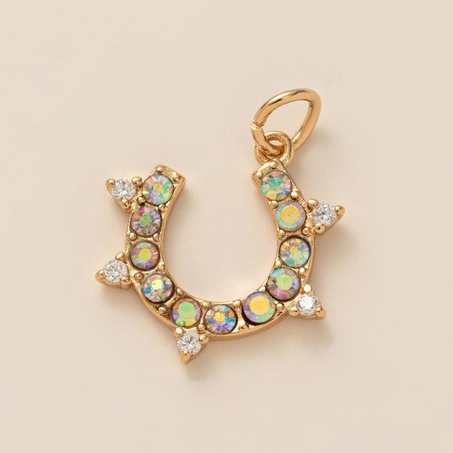 Sweet 18K Gold Plated Brass Floral DIY Charm Bar Bag Pendant Keychain