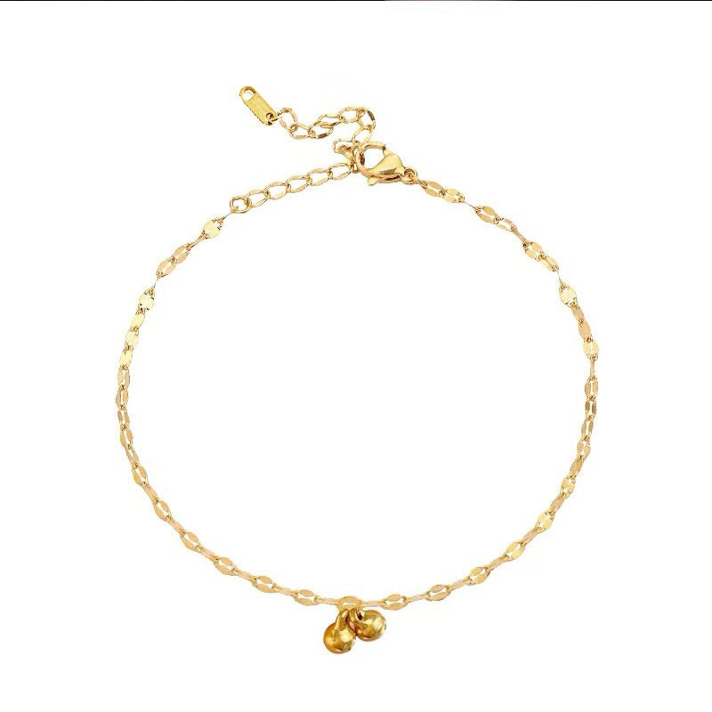 Minimalist Forest Style Geometric Titanium Steel Anklet for Women with Tarnish-Resistant Finish