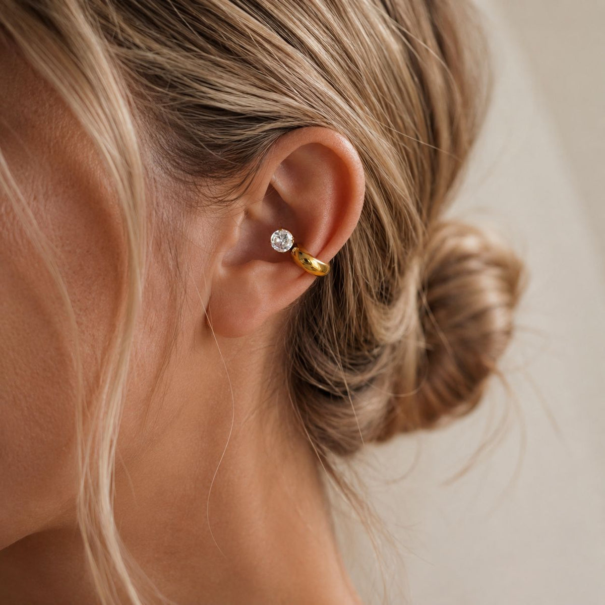 Elegant PVD Plated Stainless Steel Teardrop Rhinestone Geometric Earrings for Women