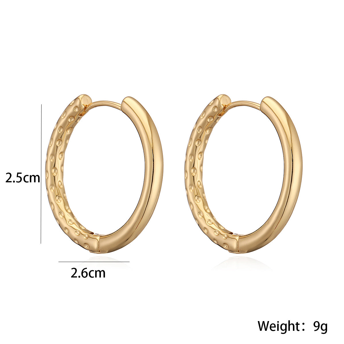 Orecchini a Cerchio Geometrici Minimalisti in Rame Placcati Oro 18K da Donna