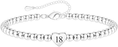 Personalized Heart Letter Number Brass Plated Silver Adjustable Bracelet Unisex Jewelry