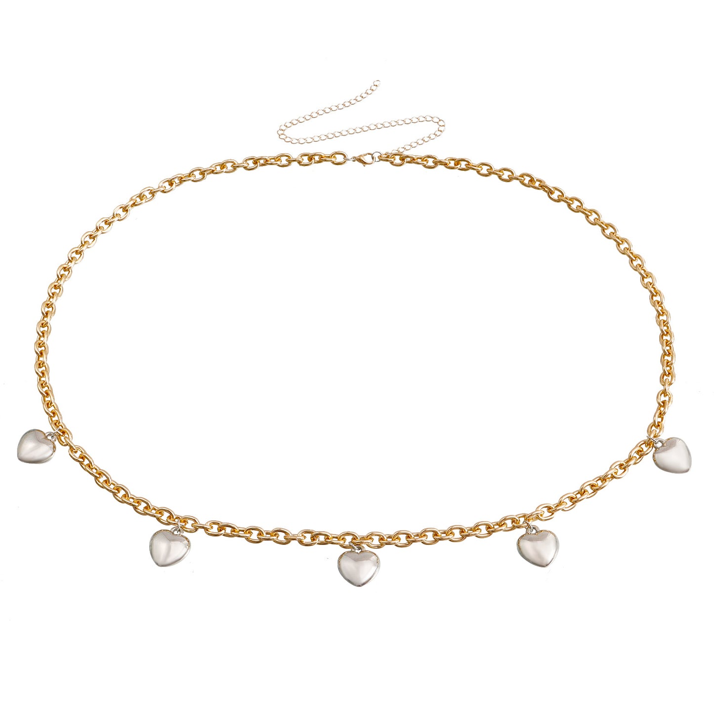 Punk Casual Heart Metal Waist Chain for Women