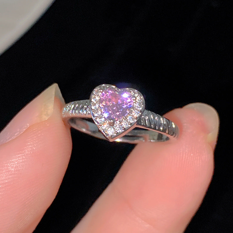 Sweet Cubic Zirconia Inlay Brass Bow Ring for Women