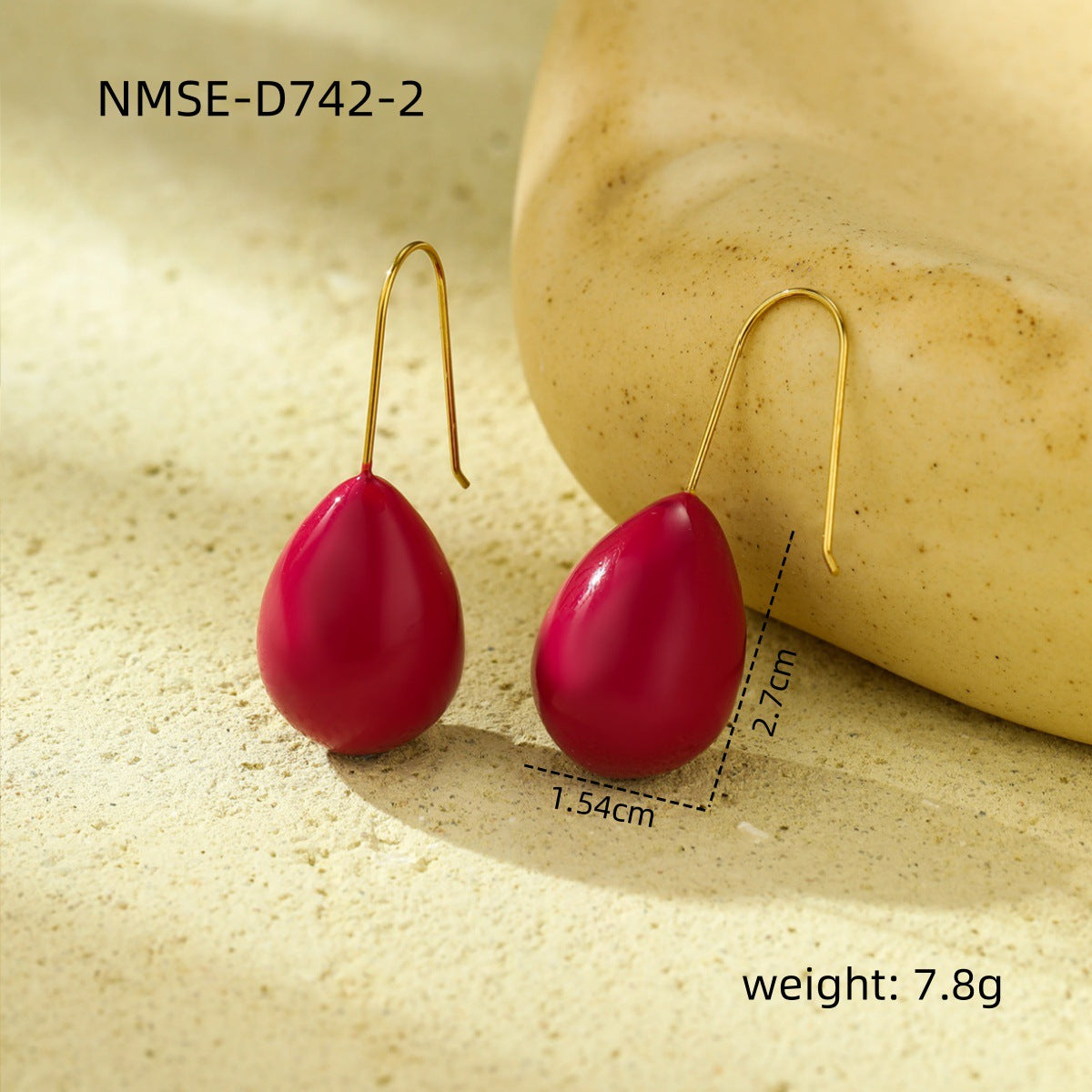 Pendientes colgantes de acero de titanio minimalistas de moda para mujer con revestimiento de esmalte y acabado chapado
