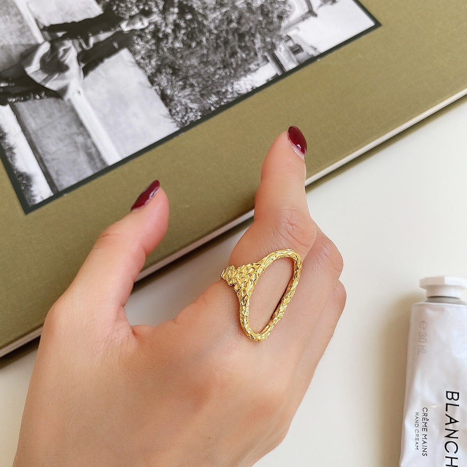 Irregular Geometric Shape 925 Sterling Silver Ring for Women with Plated Finish