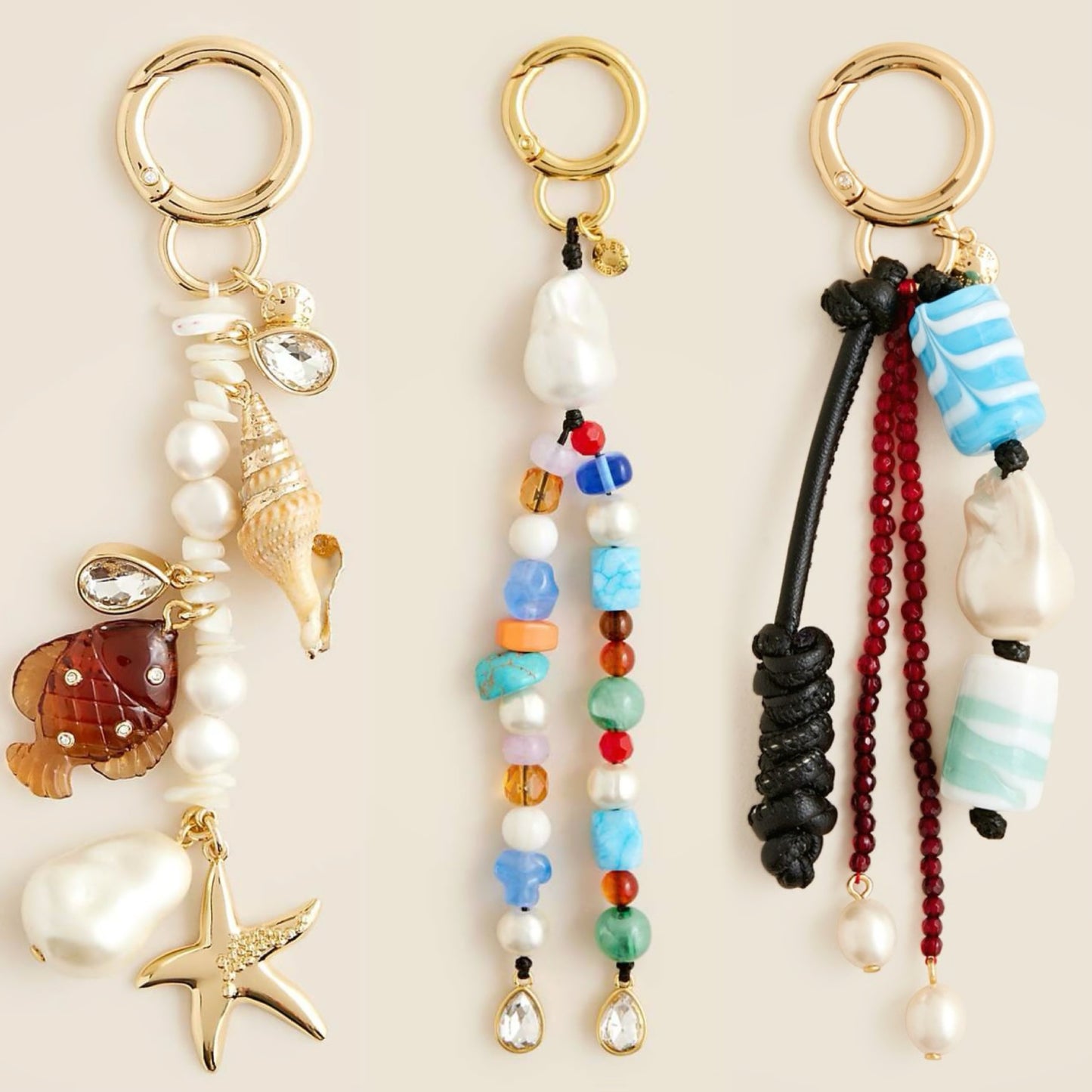 Vintage Elegant Alloy Plated Fish Starfish Heart Teardrop Bell Charm Bag Accessory