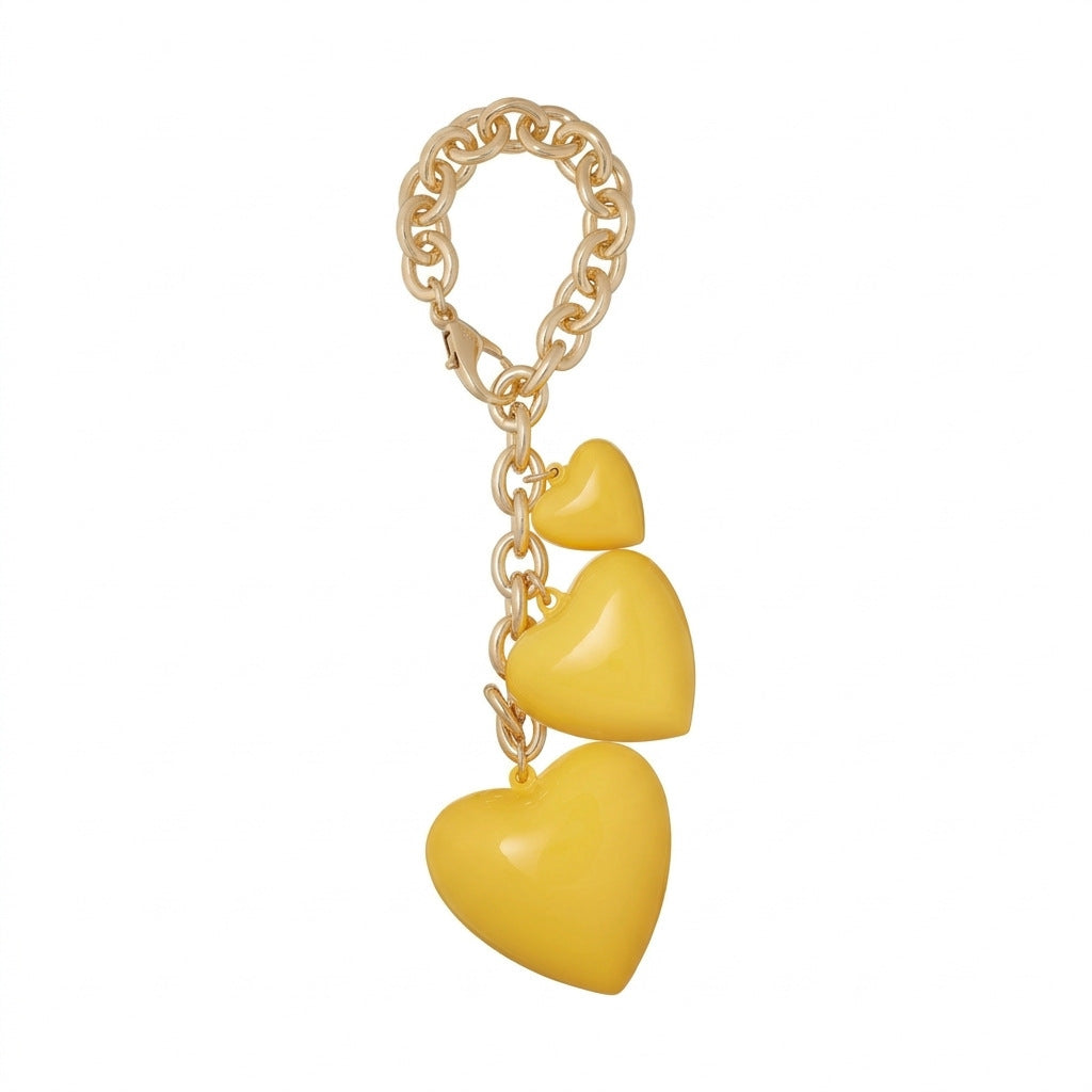 Sweet Colorful Acrylic Food Shape Bag Chain Charm Keychain with Fruit Pattern