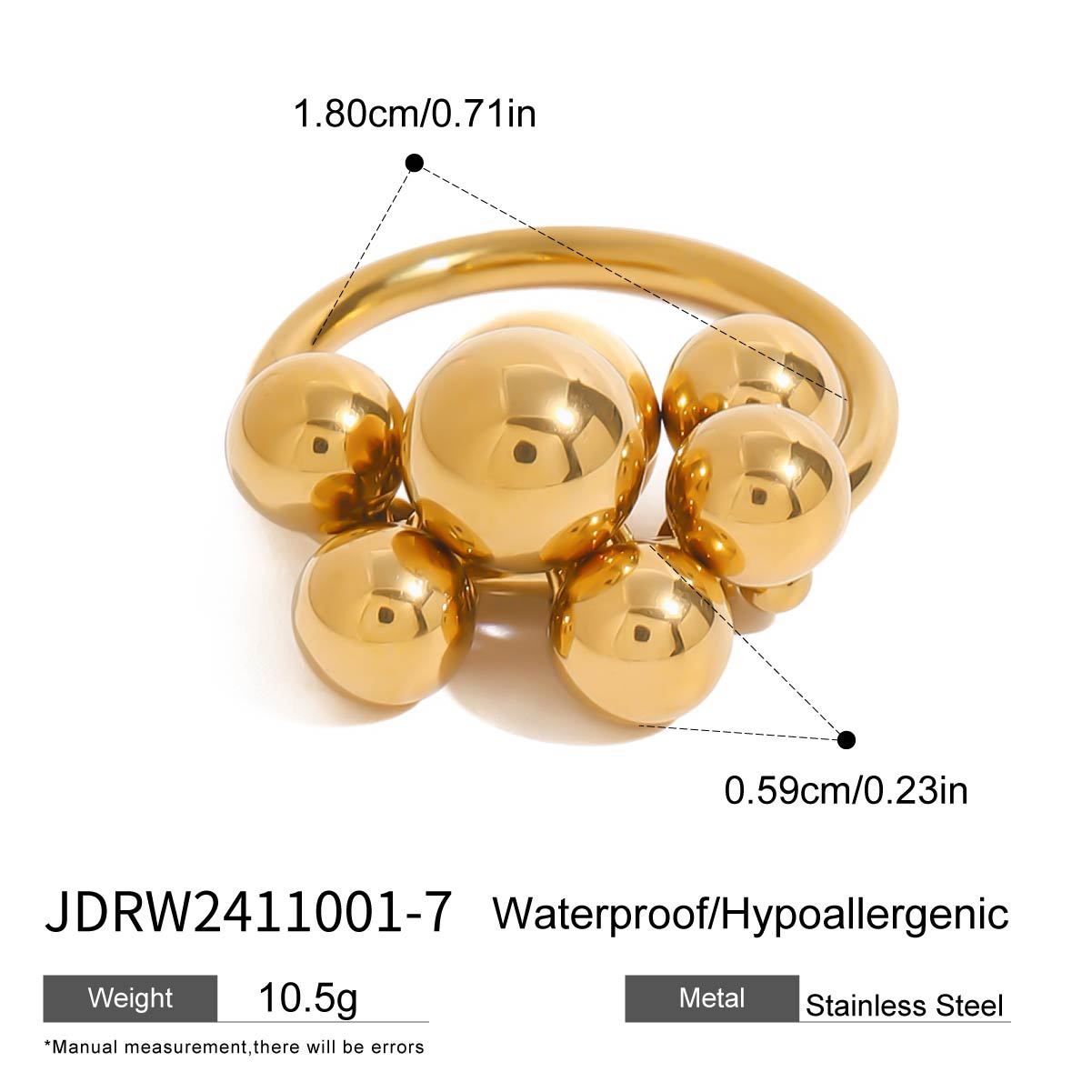 Anello da donna in acciaio inossidabile geometrico con finitura placcata, accessorio di moda di lusso minimalista