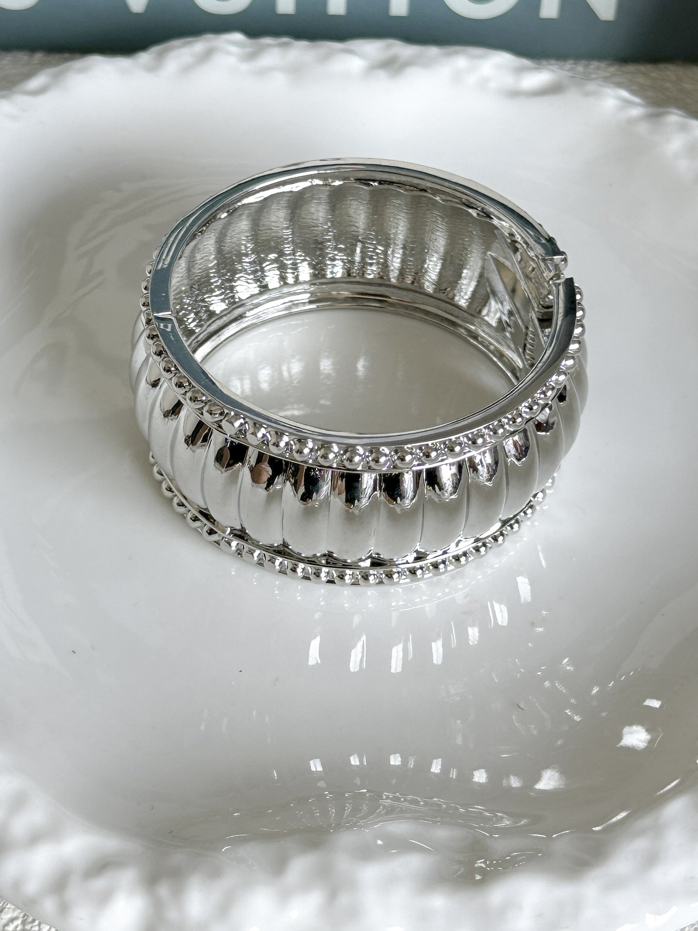 Bracciale a fascia larga in lega placcata geometrica Hip-hop Streetwear